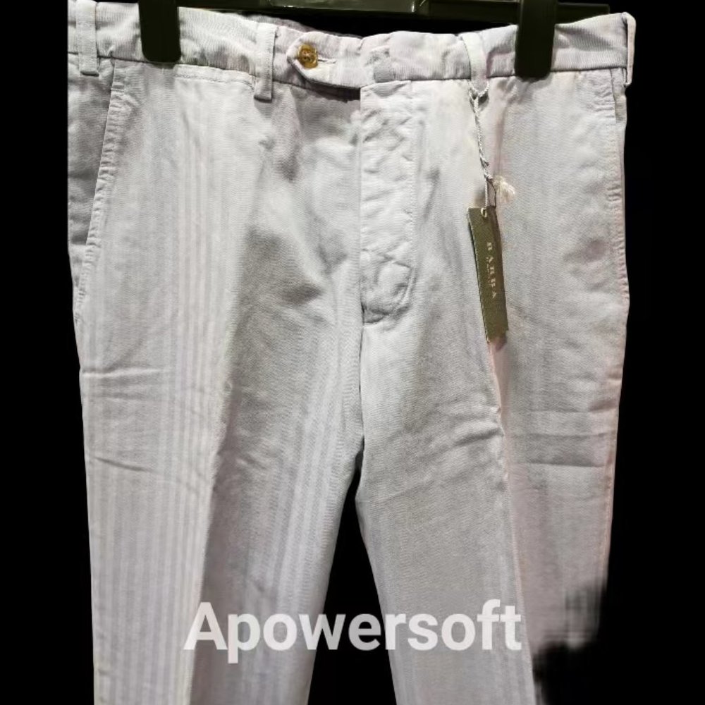 Brand New Barba Napoli Limited Edition Herringbone Woven Chino Pants